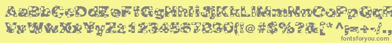 Weitere Informationen zur HolymolyNormal-Schriftart HolymolyNormal-Schriftart – Graue Schriften auf gelbem Hintergrund