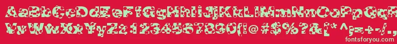 HolymolyNormal Font – Green Fonts on Red Background