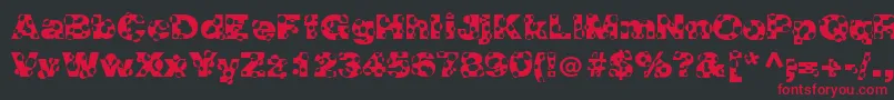 HolymolyNormal Font – Red Fonts on Black Background