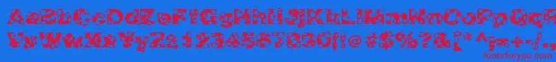 HolymolyNormal Font – Red Fonts on Blue Background