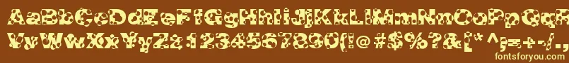 HolymolyNormal Font – Yellow Fonts on Brown Background