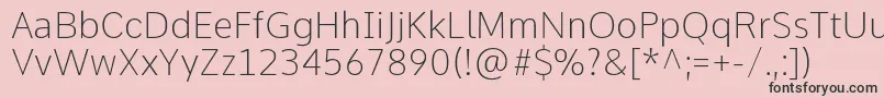 CommeThin Font – Black Fonts on Pink Background