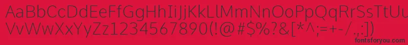 CommeThin Font – Black Fonts on Red Background