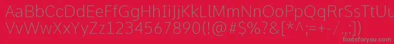CommeThin Font – Gray Fonts on Red Background