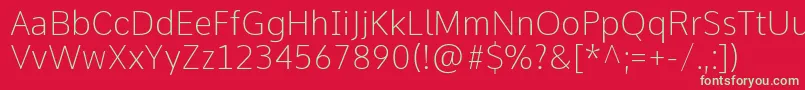 CommeThin Font – Green Fonts on Red Background