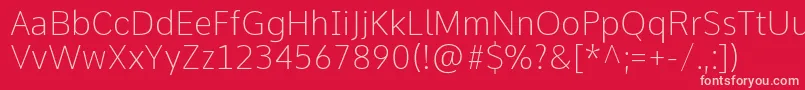 CommeThin Font – Pink Fonts on Red Background