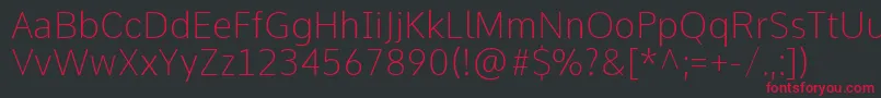 CommeThin Font – Red Fonts on Black Background