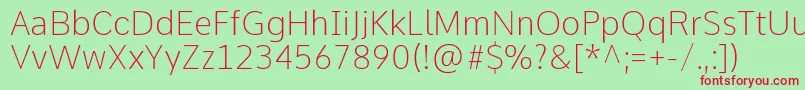 CommeThin Font – Red Fonts on Green Background