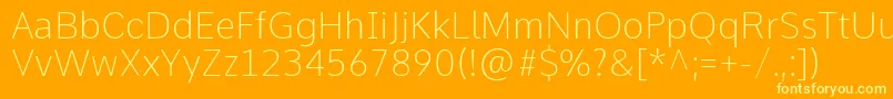 CommeThin-fontti – keltaiset fontit oranssilla taustalla