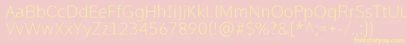 CommeThin-Schriftart – Gelbe Schriften auf rosa Hintergrund