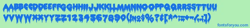 Weitere Informationen zur Rockyaoe-Schriftart Rockyaoe-Schriftart – Blaue Schriften auf grünem Hintergrund