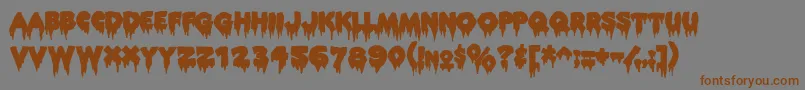 Rockyaoe-Schriftart – Braune Schriften auf grauem Hintergrund
