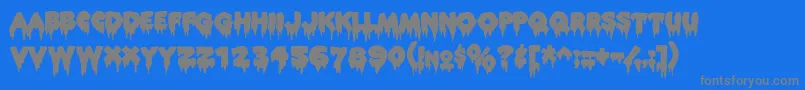 Rockyaoe Font – Gray Fonts on Blue Background