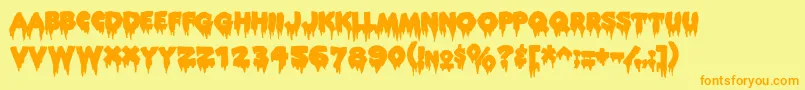 Rockyaoe Font – Orange Fonts on Yellow Background
