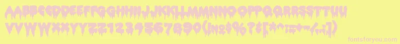 Rockyaoe Font – Pink Fonts on Yellow Background