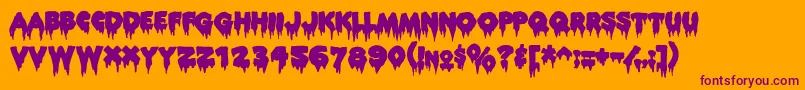 Rockyaoe Font – Purple Fonts on Orange Background