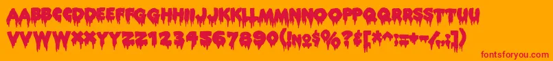 Rockyaoe Font – Red Fonts on Orange Background