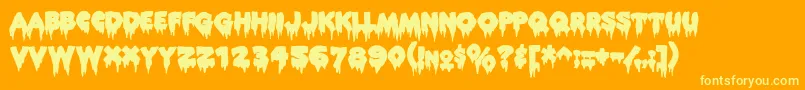 Rockyaoe Font – Yellow Fonts on Orange Background