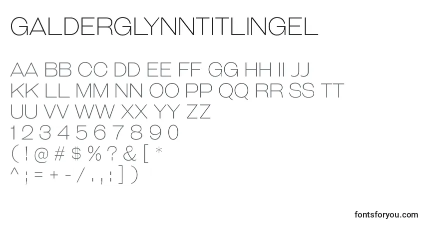 Czcionka GalderglynnTitlingEl – alfabet, cyfry, specjalne znaki