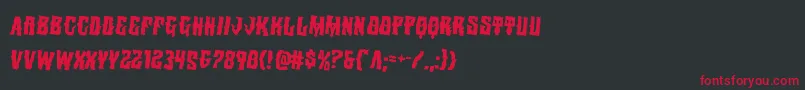 フォントWarlocksalerotate2 – 黒い背景に赤い文字
