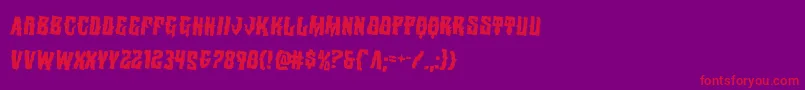 Warlocksalerotate2-Schriftart – Rote Schriften auf violettem Hintergrund