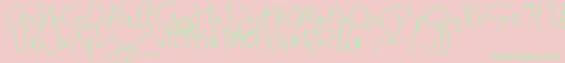 BmdJoyLikeSunshineThroughMyWindowpane Font – Green Fonts on Pink Background