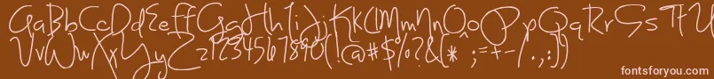 フォントBmdJoyLikeSunshineThroughMyWindowpane – 茶色の背景にピンクのフォント