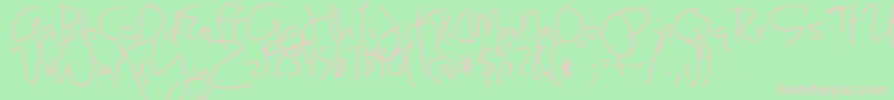 BmdJoyLikeSunshineThroughMyWindowpane Font – Pink Fonts on Green Background