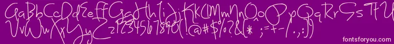 BmdJoyLikeSunshineThroughMyWindowpane Font – Pink Fonts on Purple Background