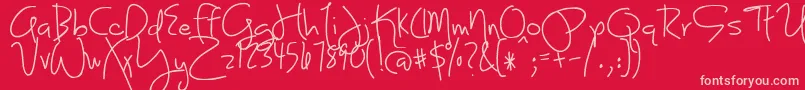 fuente BmdJoyLikeSunshineThroughMyWindowpane – Fuentes Rosadas Sobre Fondo Rojo