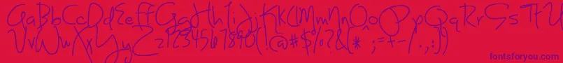 BmdJoyLikeSunshineThroughMyWindowpane Font – Purple Fonts on Red Background