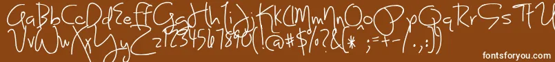 BmdJoyLikeSunshineThroughMyWindowpane Font – White Fonts on Brown Background