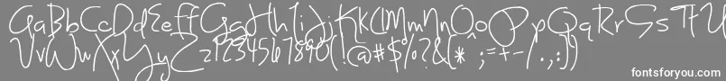 BmdJoyLikeSunshineThroughMyWindowpane Font – White Fonts on Gray Background
