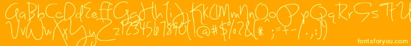 BmdJoyLikeSunshineThroughMyWindowpane Font – Yellow Fonts on Orange Background