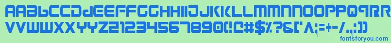 Gunv2c Font – Blue Fonts on Green Background