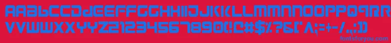 Gunv2c Font – Blue Fonts on Red Background