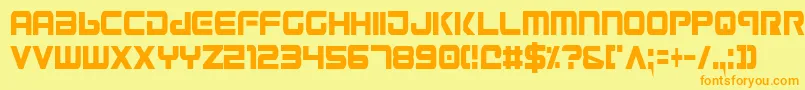 Gunv2c Font – Orange Fonts on Yellow Background