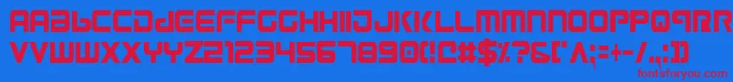 Gunv2c Font – Red Fonts on Blue Background