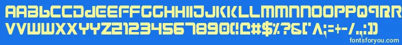 Gunv2c Font – Yellow Fonts on Blue Background
