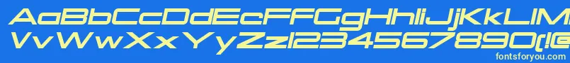 Police OtomoItalic – polices jaunes sur fond bleu