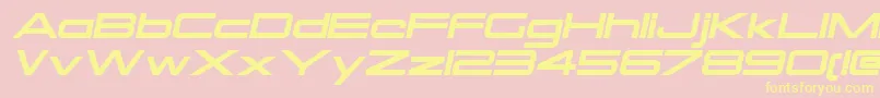 フォントOtomoItalic – 黄色のフォント、ピンクの背景