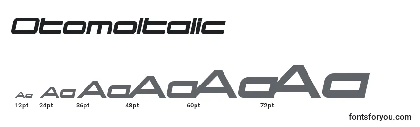 OtomoItalic Font Sizes
