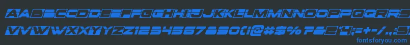 Voxboxlaserital Font – Blue Fonts on Black Background