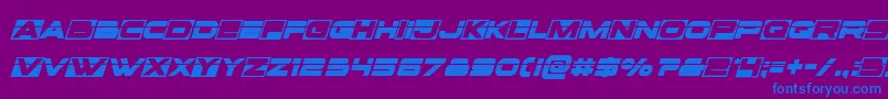 Voxboxlaserital Font – Blue Fonts on Purple Background