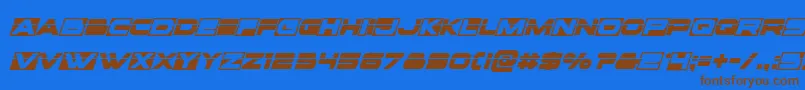 Voxboxlaserital Font – Brown Fonts on Blue Background