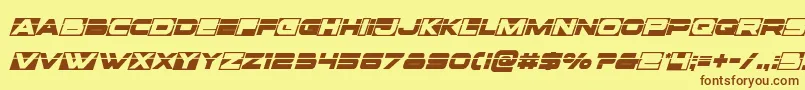 Voxboxlaserital Font – Brown Fonts on Yellow Background