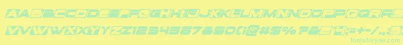 Voxboxlaserital-fontti – vihreät fontit keltaisella taustalla