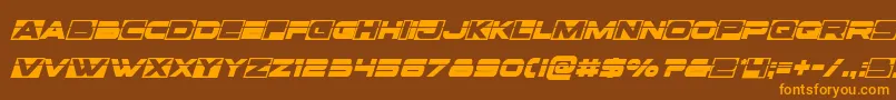 Voxboxlaserital Font – Orange Fonts on Brown Background