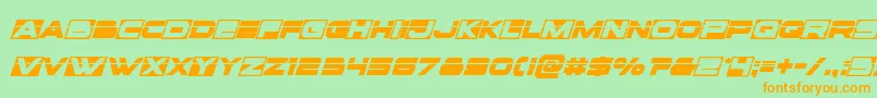 Voxboxlaserital Font – Orange Fonts on Green Background
