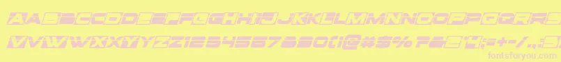 Voxboxlaserital-Schriftart – Rosa Schriften auf gelbem Hintergrund
